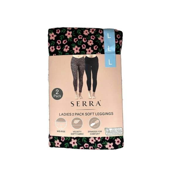 Serra Pants & Jumpsuits Serra Aldi 2 Pack L Pink Floral 1 Black